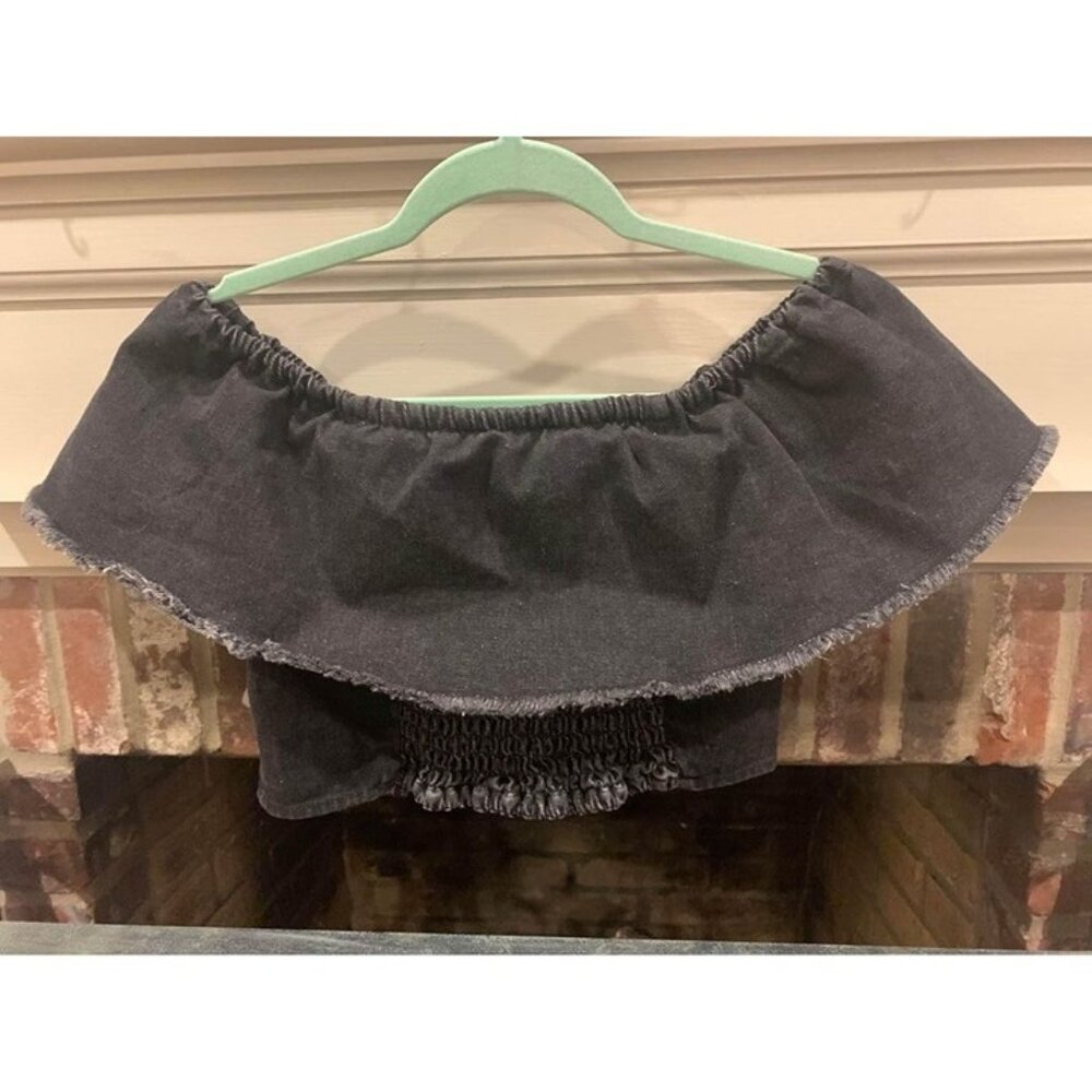 NWT American Eagle denim crop top womens size small (bin D) - Picture 5 of 6